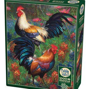 New Cobble Hill 1000 Piece Jigsaw Puzzle Roosters